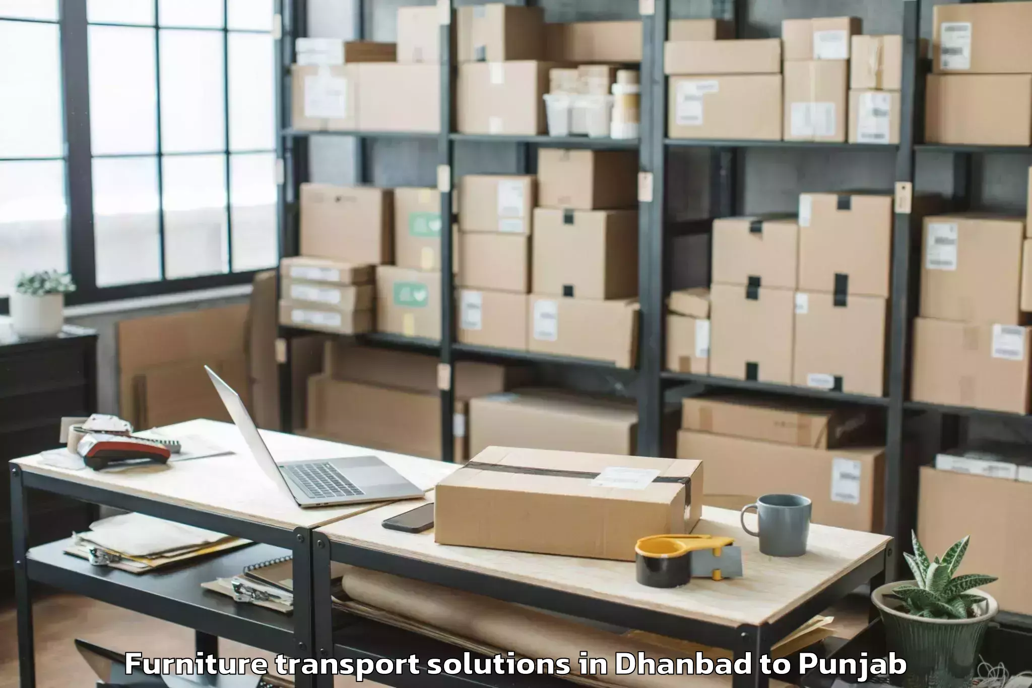 Dhanbad to Iit Ropar Furniture Transport Solutions Booking